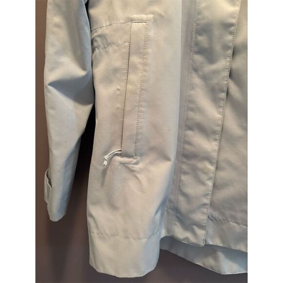 The North Face Women's Trench Coat Small Light Blue Hooded Long Jacket - Picture 2 of 12